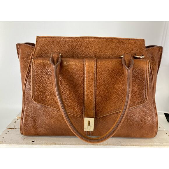 BRAHMIN, LARGE BROWN PEBBLED LEATHER HANDBAG - Picture 2 of 16